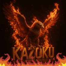 a picture of a fire eagle with the name kazoku