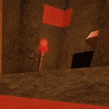a roblox character is standing in a dark room holding a flashlight .