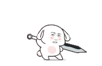 a cartoon rabbit with a man 's face on it 's face