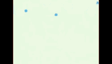 three rabbits are standing next to each other on a blue and white background with polka dots .