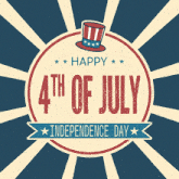 a happy 4th of july independence day sign with an uncle sam hat