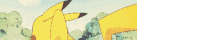 a cartoon of a pikachu holding a flag in a field