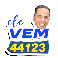 a sticker that says ele vem 44123 with a man 's face on it