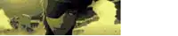 a pixelated image of a person 's face with a blurred background