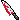 a pixel art of a bloody knife on a white background