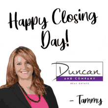 a happy closing day advertisement for duncan and company