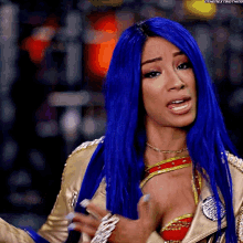 Sasha Banks Wonder Woman GIF - Sasha Banks Wonder Woman Blue Hair GIFs