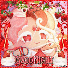 a picture of a cupid holding a bow and arrow with the words goodnight on the bottom