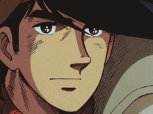 a close up of a cartoon character 's face