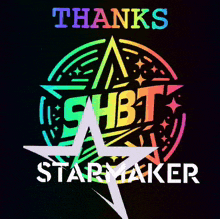 a colorful logo that says thanks starmaker