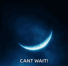 a dark blue background with a smiling face and the words cant wait below it