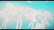 a group of anime girls standing next to each other with one wearing a hoodie that says ' tokyo ghoul ' on it