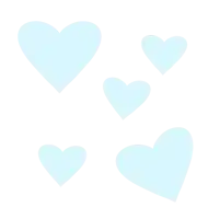 a group of light blue hearts on a white backdrop