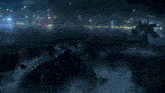 a giant monster is glowing in the dark