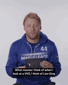 Morgan Rielly What Movies I Think Of When I Look At A Vhs GIF - Morgan Rielly What Movies I Think Of When I Look At A Vhs I Think Of Lion King GIFs