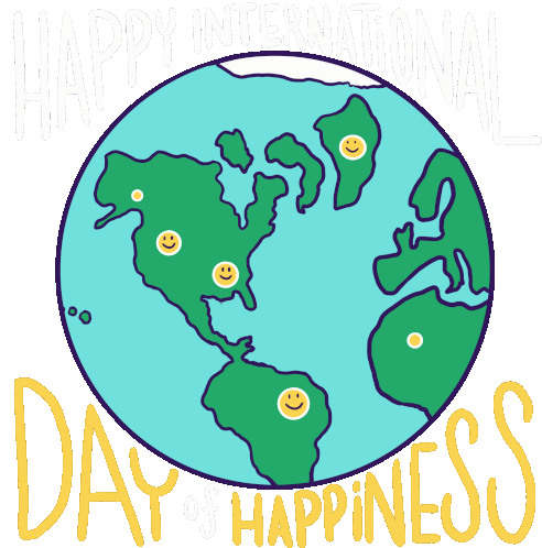 Happy International Day Of Happiness World Sticker - Happy International Day Of Happiness Day Of Happiness World Stickers