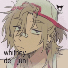 a drawing of a person with the name whitney de jun on the bottom
