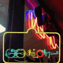a neon sign that says ' gone on ' on it