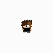 a pixel art of an explosion with smoke coming out of it on a white background .