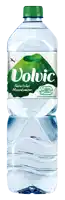 a bottle of volvic water has a green cap on it