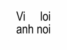 a white background with the words vi loi anh noi toan gian doi in black letters