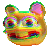 a colorful image of a frog with a rainbow colored face