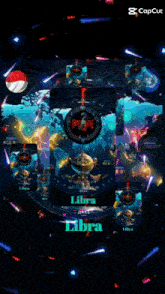 a blue background with the word libra on it