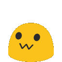 a yellow smiley face with black eyes and a w on its mouth is on a white background .