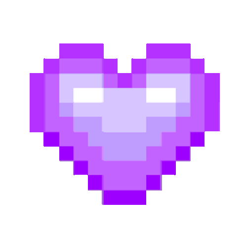 Purple Heart Pixel Heart Sticker - Purple Heart Pixel Heart Stickers