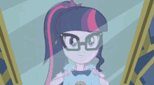 twilight sparkle from my little pony is looking at herself in a mirror