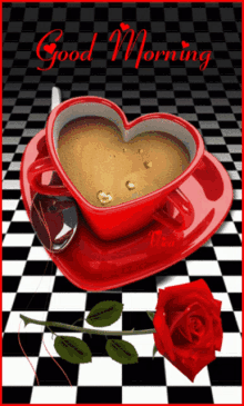 Good Morning Cofee GIF - Good Morning Cofee Red Rose GIFs