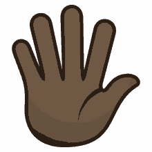 raised hand joypixels number five five hand splayed hand