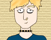 a cartoon character with a choker around his neck