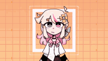a drawing of a girl with a bow on her hair
