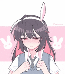 Anime Girl Bunny Ears GIF - Anime Girl Bunny Ears Blush GIFs