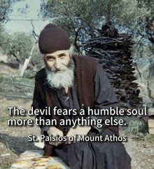 a picture of a man with a quote from st. paisios of mount athos