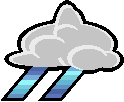 a pixel art drawing of a cloud with rain coming out of it