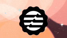 a black and white logo with a circle in the center