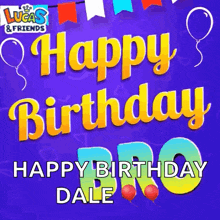 a lucas and friends birthday card with balloons