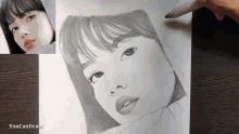 a black and white drawing of a woman 's face with the words " you can draw " on the bottom