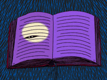 a cartoon drawing of an open book with the number 46 on the bottom