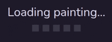 loading painting is being displayed on a screen
