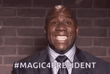 Magic Johnson Magic For President GIF - Magic Johnson Magic For President Big Smile GIFs