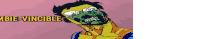 a cartoon of a man with a green face and the words zombie-vincible above him