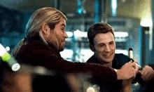 Thor Captain America GIF - Thor Captain America Cheers GIFs