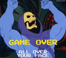 Skeletor Game Over Face Laughing Fists Air Mad Evil Dasmemeistgut GIF