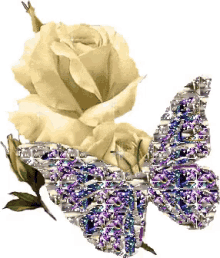 Flower Glitter GIF - Flower Glitter Butterfly GIFs
