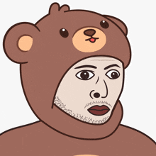 a cartoon of a man wearing a teddy bear costume