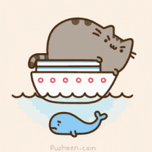 Pusheen Cute Cat GIF - Pusheen Cute Cat Cat And Whale GIFs