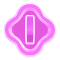 a purple circle with a white rectangle in the middle .